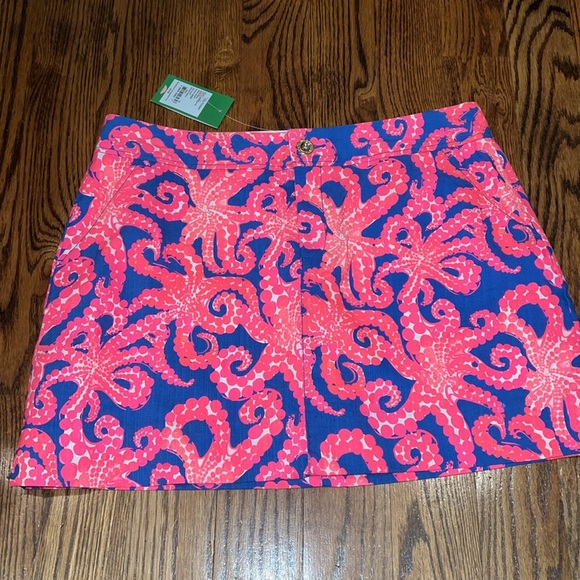 Lilly Pulitzer Nicki Skort Ikat Blue Mocean print size 12 NWT RARE - Picture 2 of 8